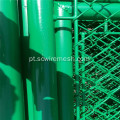 Cerca de malha de elo de corrente de PVC verde